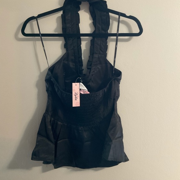 BNWT Black Ruffle Halter - Picture 2 of 2
